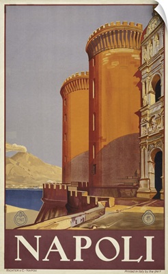Vintage Travel Poster Of Vesuvius And The Bay Of Naples From A Fortress, 1920