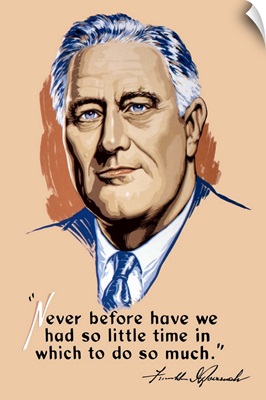 Vintage World War II artwork of President Franklin Delano Roosevelt