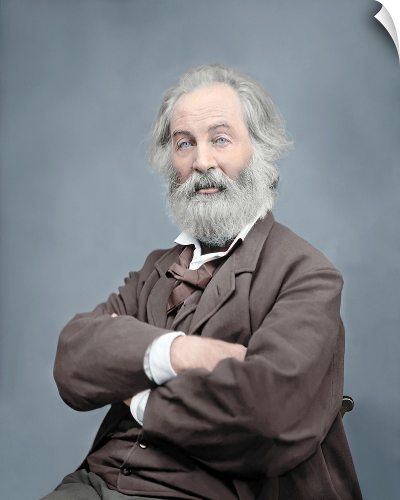 Walt Whitman portrait, American Civil War, 1861 -1865. This photo has been digitally restored and colorized.