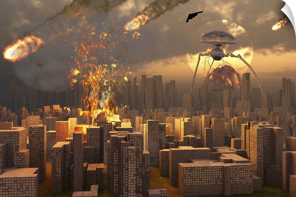 A 3D conceptual image based on Herbert George Wells classic novel, The War Of The Worlds.