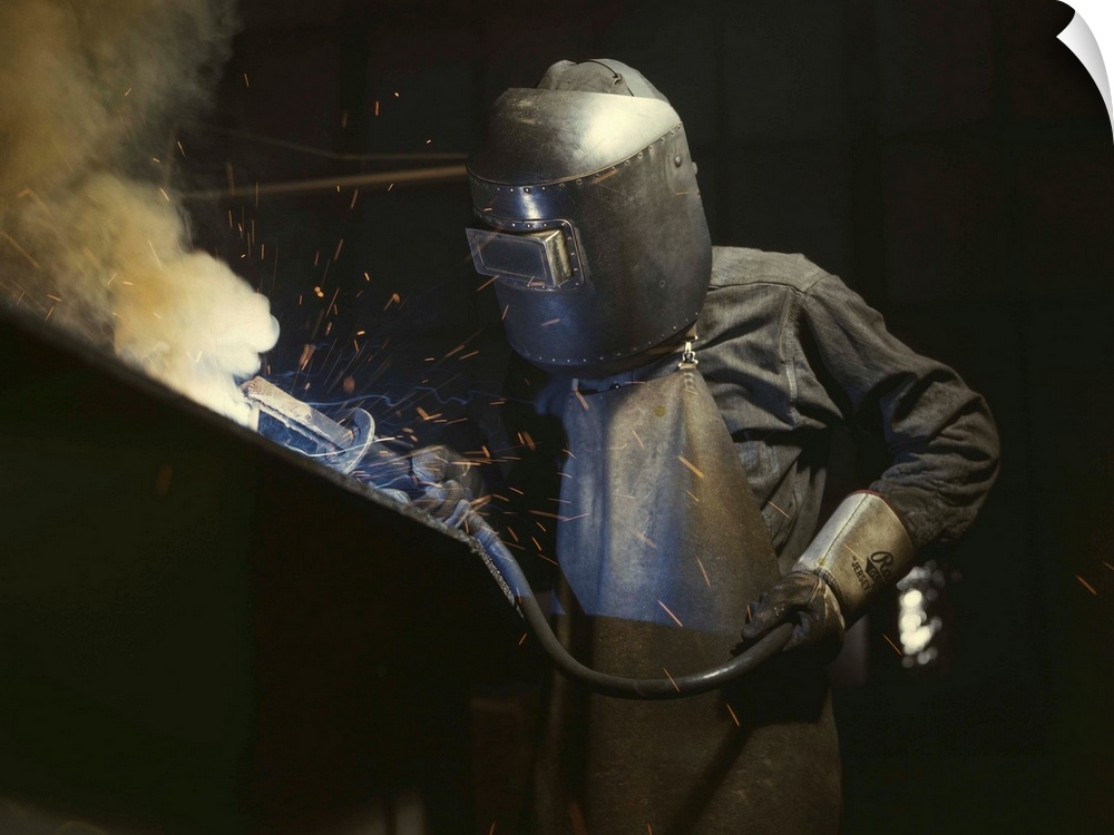 June 1942 - Welder making boilers for a ship at Combustion Engineering Co., Chattanooga, Tennessee.