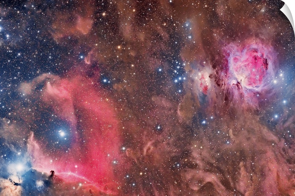 Widefield view of Orion Nebula (Messier 42), and Horsehead Nebula.