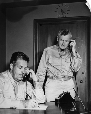 World War II, General Leslie Groves And General Thomas F. Farrell At Work, 1945