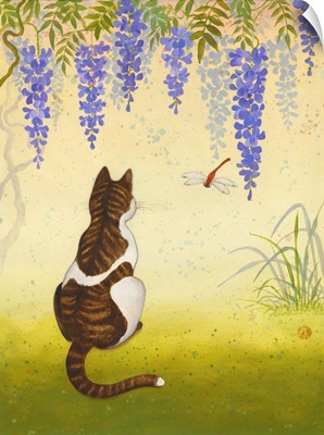 Cat with Wisteria