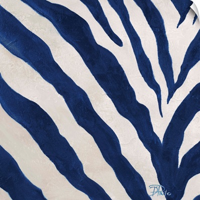 Contemporary Blue Zebra I