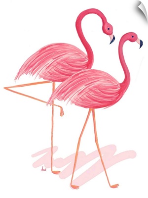 Flamingo Walk Watercolor I