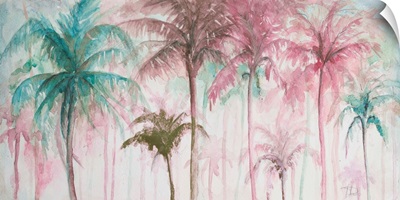 Watercolor Palms in Pink Tones