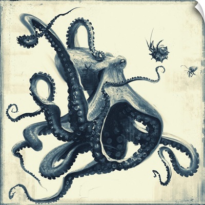 Octopus - Blue - Monochrome