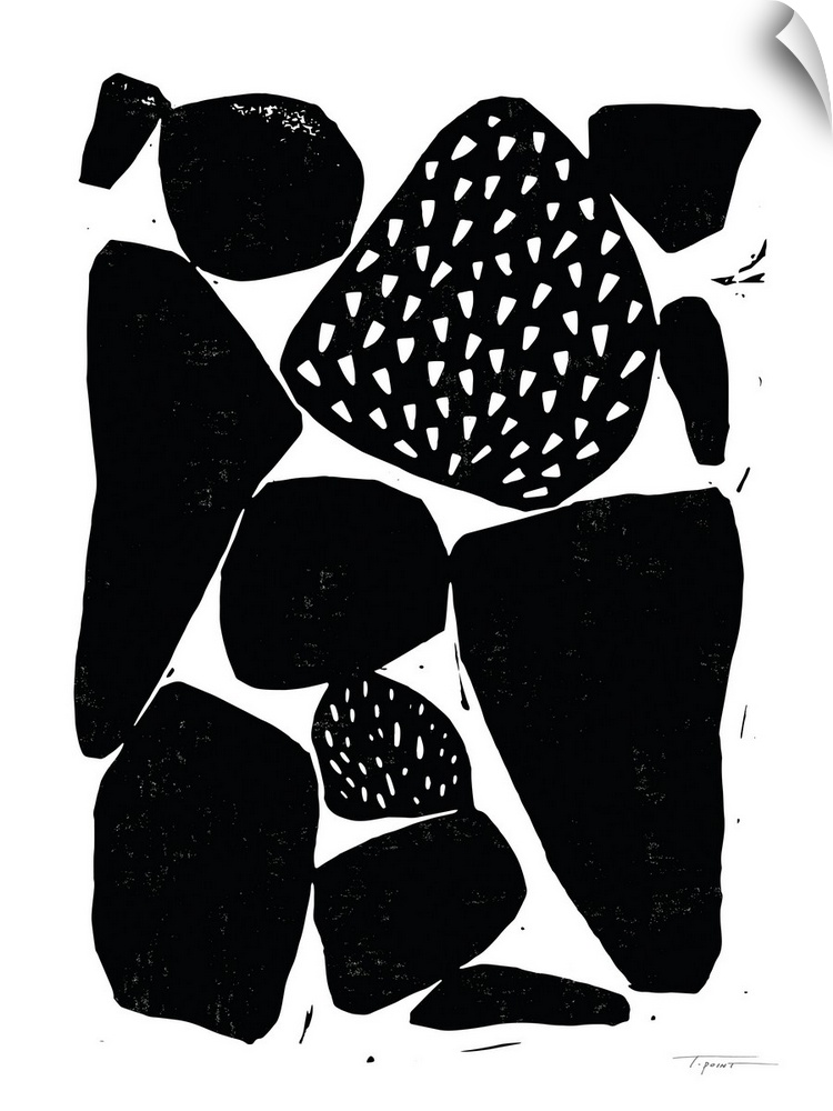 Organic Shapes With Patterns In Black