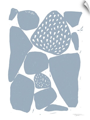 Organic Shapes With Patterns In Subdued Blue