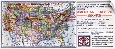 Advertisement For American Express Company Cross-Country Shipping Service, 1916-1917