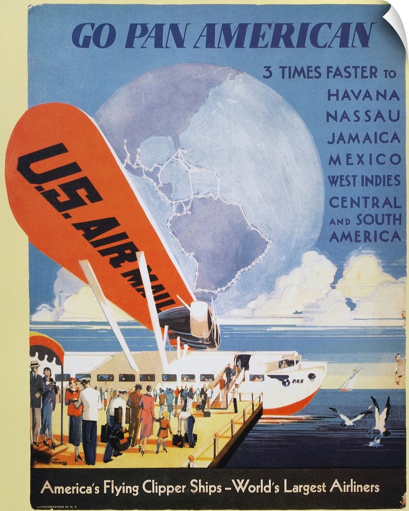 A Pan American Airways counter-top display from 1933 featuring an S-40 airplane.