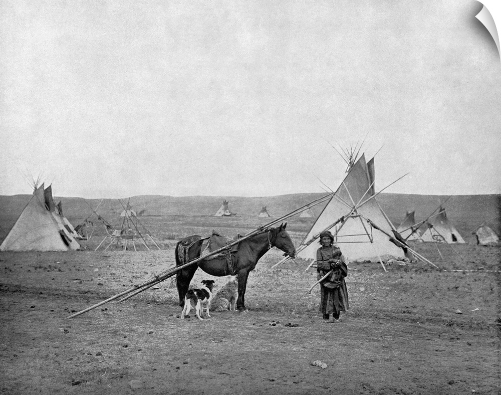Alberta, Reserve, C1890. A First Nations Woman At A Reserve In Alberta, Canada. Photograph, C1890.