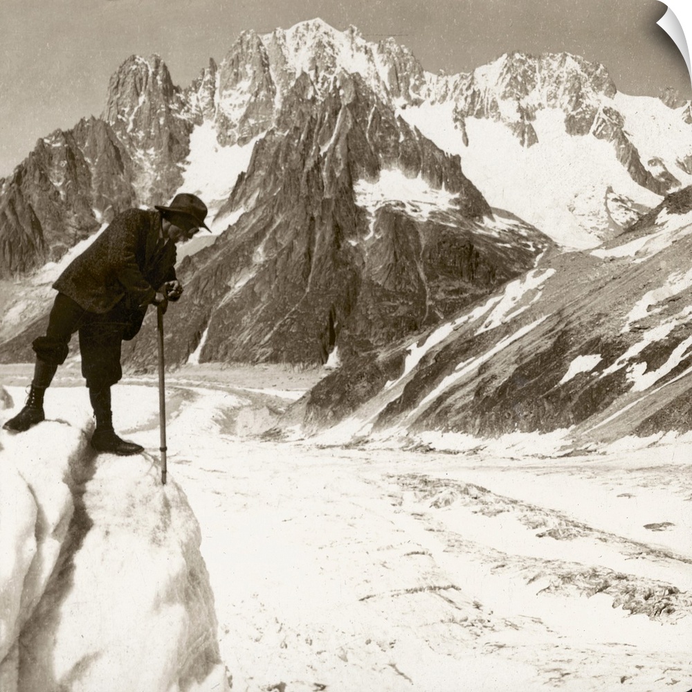 Alpine Mountaineering, 1908. View Of Les Aiguilles Vertes (13,540 Ft.) And Du Dru (12,320 Ft.) In the Savoy Alps, From An ...