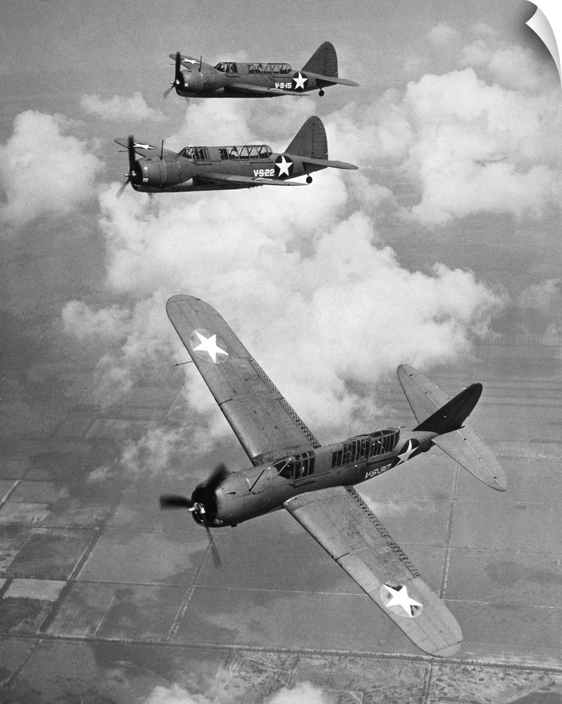 A squadron of Brewster SB2A Buccaneer scout bombers of the U.S. Navy during World War II.