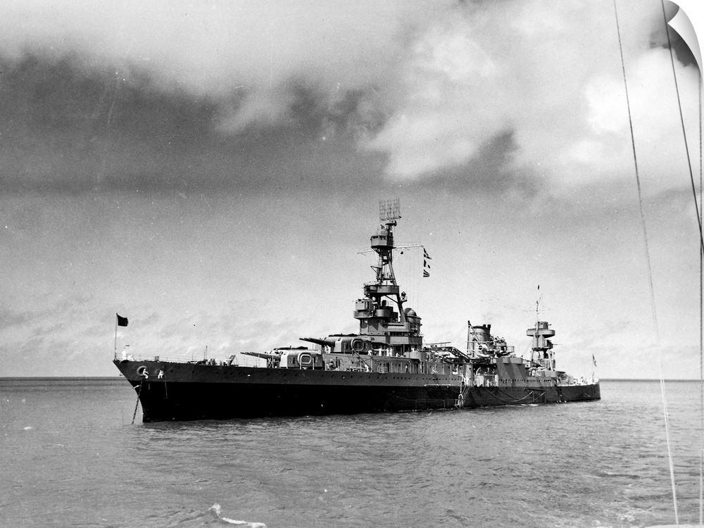USS Augusta, flagship of the Atlantic fleet, in Bermuda waters, September 1941.