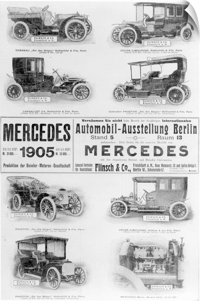 Advertisement for an automobile show at Berlin, 1905.