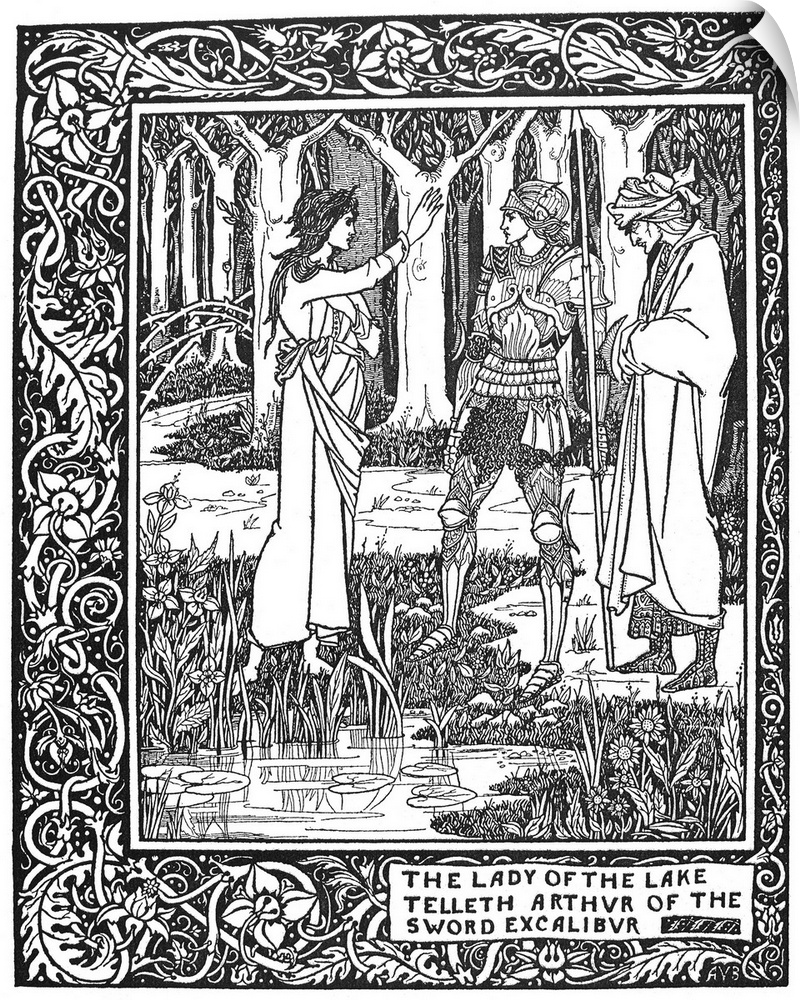 Drawing by Aubrey Vincent Beardsley for an 1894 edition of Sir Thomas Malory's 'Le Morte D'Arthur.'