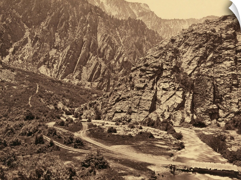 Utah, Canyon, 1869. Big Cottonwood Canyon, Utah. Photograph By Timothy O'Sullivan, 1869.