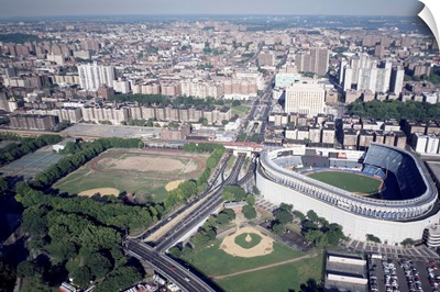 Bird's-eye view of Yankee Stadium in the Bronx, New York City, 1990