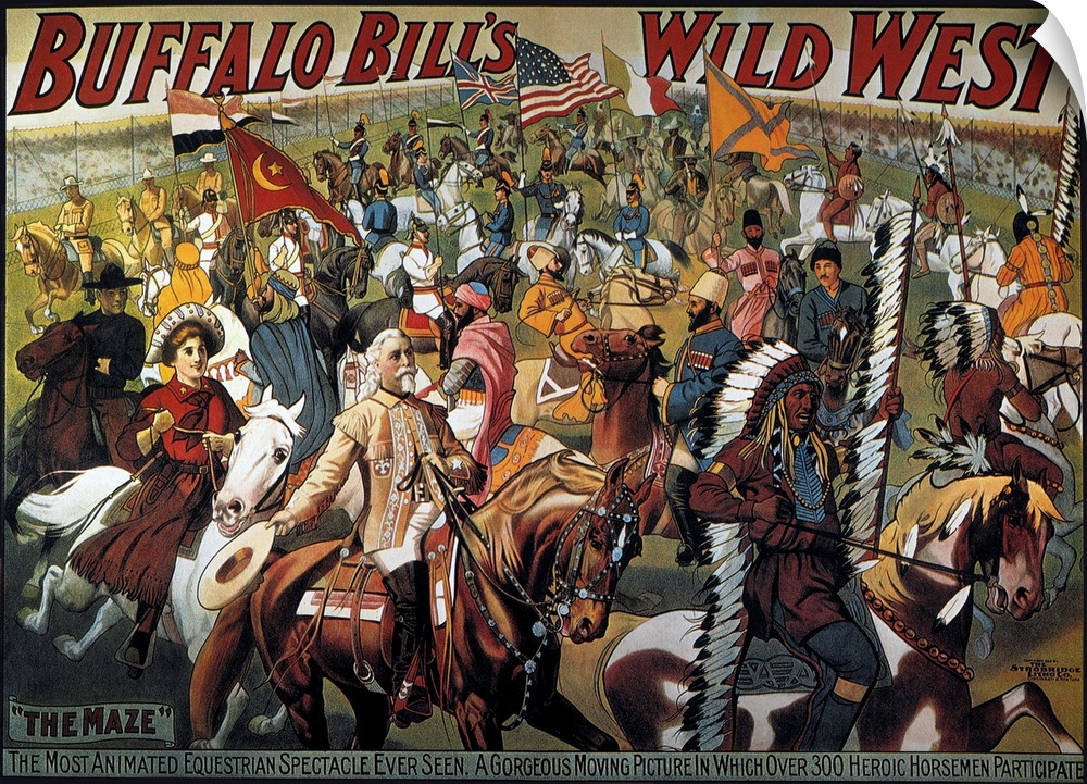 Buffalo Bill's Wild West Show lithograph poster.