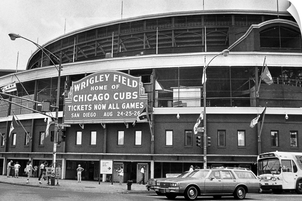 Wrigley Field baseball stadium in Chicago, Illinois, 1981.