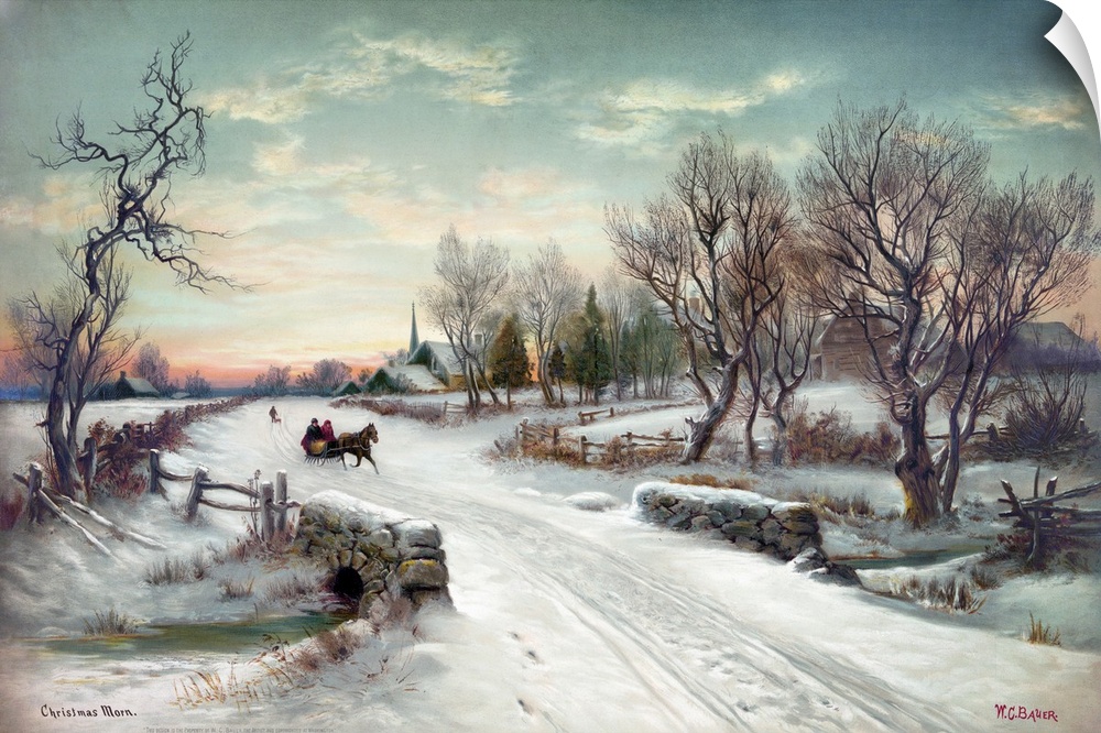 Christmas Morn, C1885. Lithograph After A Painting By W.C. Bauer, C1885.