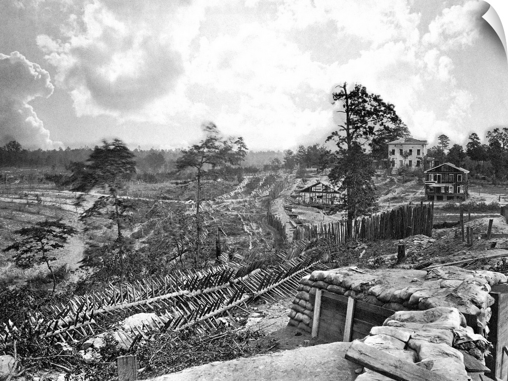 Civil War, Atlanta, C1863. Rebel Works In Front Of Atlanta, Georgia. Photograph, C1863.