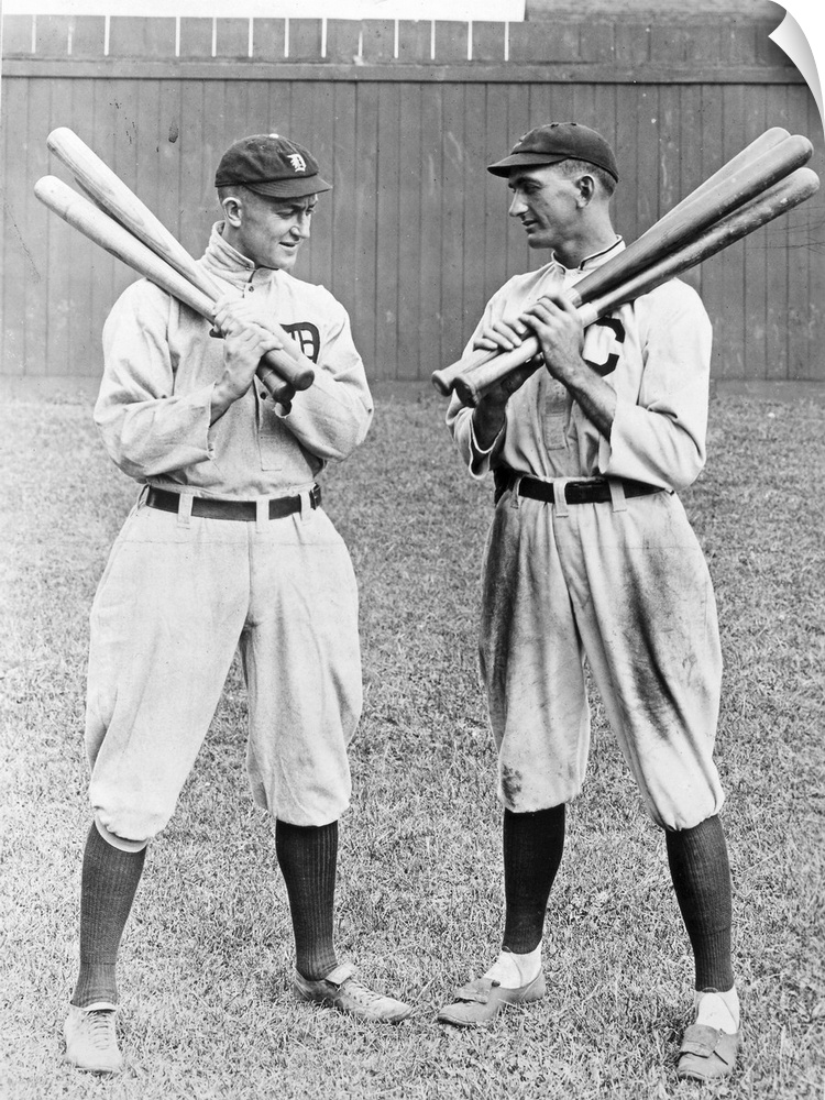 Ty Cobb (1886-1961) and 'Shoeless' Joe Jackson (1888-1951). American baseball players. Photographed in 1913.