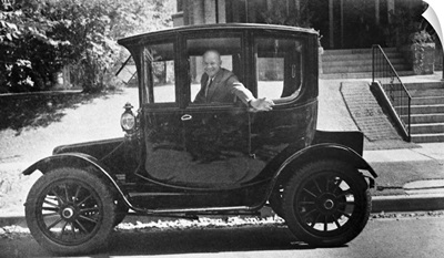 Dwight D. Eisenhower in a Rauch-Lang electric car while in Denver, Colorado, 1938