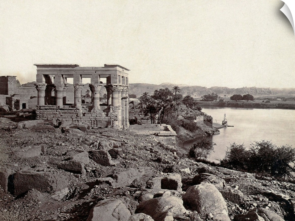 Egypt, Island Of Philae. Trajan's Kiosk On the Island Of Philae In the Nile River, Egypt. Photograph By Francis Frith, C1860.