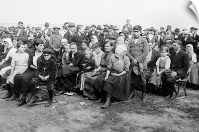 Ellis Island, C.1900, Immigrants waiting for a boat