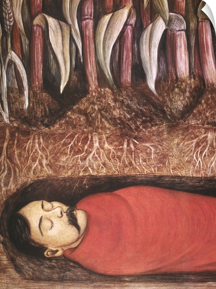 Mexican revolutionary. Zapata in a detail from Diego Rivera's mural 'The Blood of Revolutionary Martyrs Fertilizing the Ea...