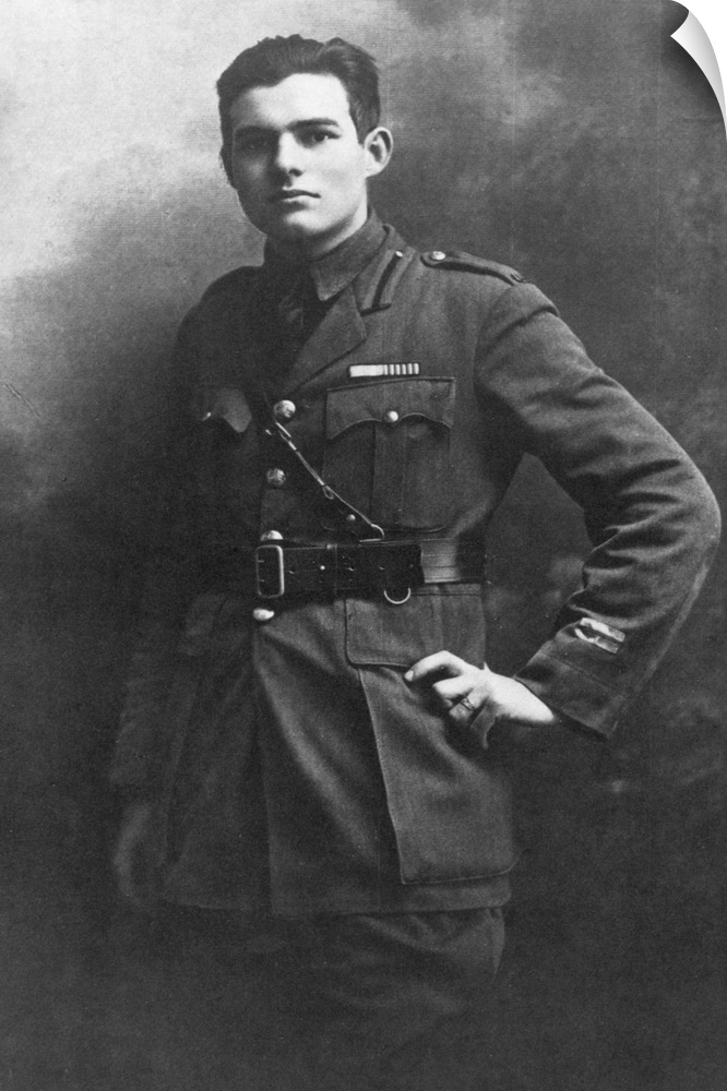 American writer. As a soldier in World War I, Milan, photographed 1918.