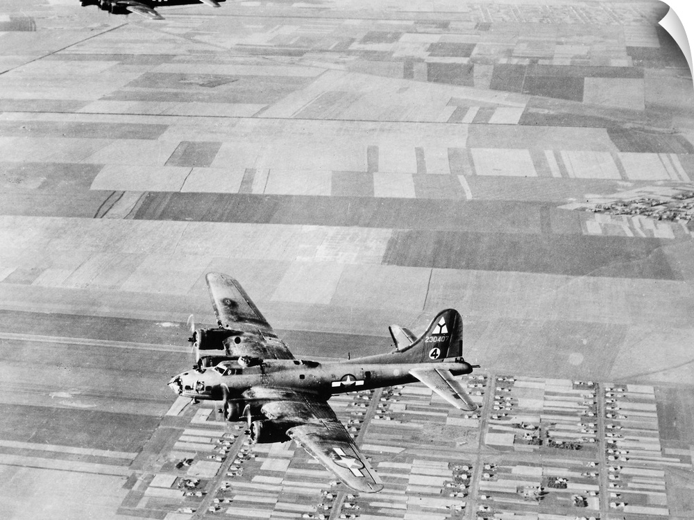 A Boeing B17 'Flying Fortress', returning to its base after a mission over Romania, 1944, in World War II.