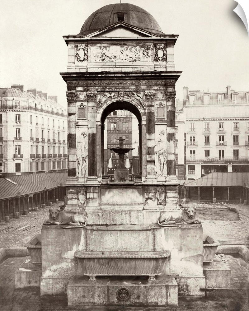 View of the Fontaine des Innocents in Paris, France. Photograph by Charles Marville, c1858.