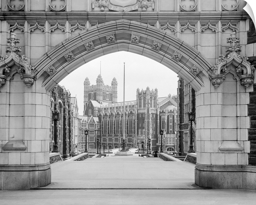 Gate at the entrance of The College of the City of New York. Photograph, c1905.