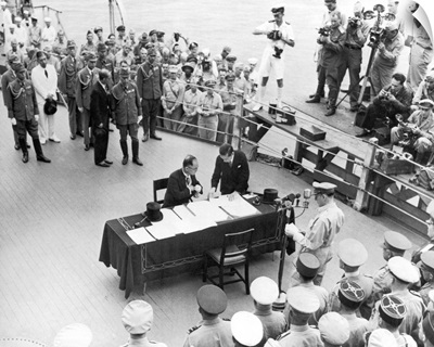 General MacArthur and Japanese Foreign Minister Shigemitsu, Surrender Of Japan, 1945