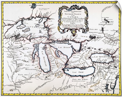 Great Lakes Map, 1755