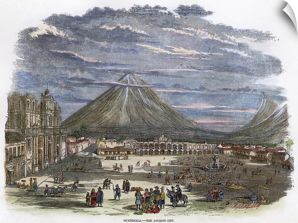 Guatemala City, 1856. the Valley City Of Guatemala In the Central Highlands. English Engraving, 1856.