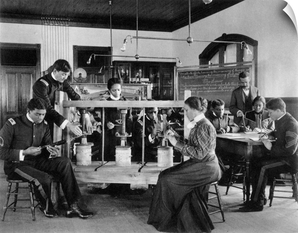 Hampton Institute, 1899. A Physics Class Learning the Principle Of the Screw As Applied To the Cheese Press. Photograph By...