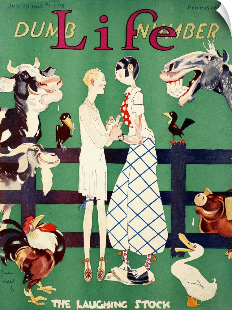 'The Laughing Stock.' 'Life' magazine cover, 1926, by John Held, Jr.