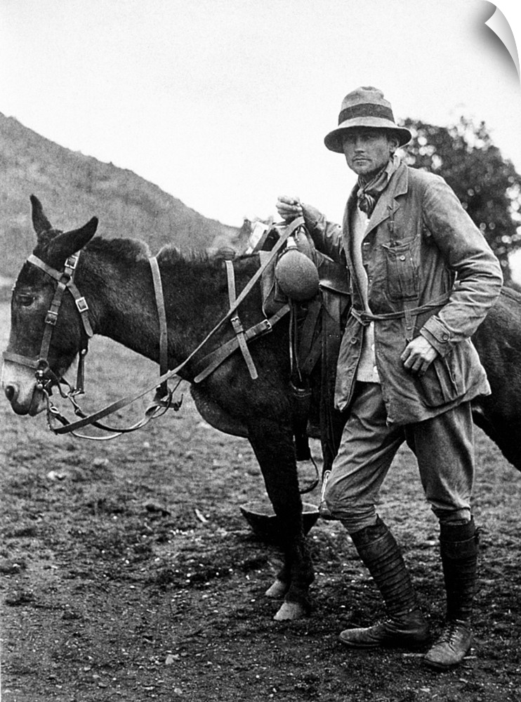 American explorer, teacher, and politician. Photographed at Pampaconas, Peru, near the end of the 1911 expedition that led...