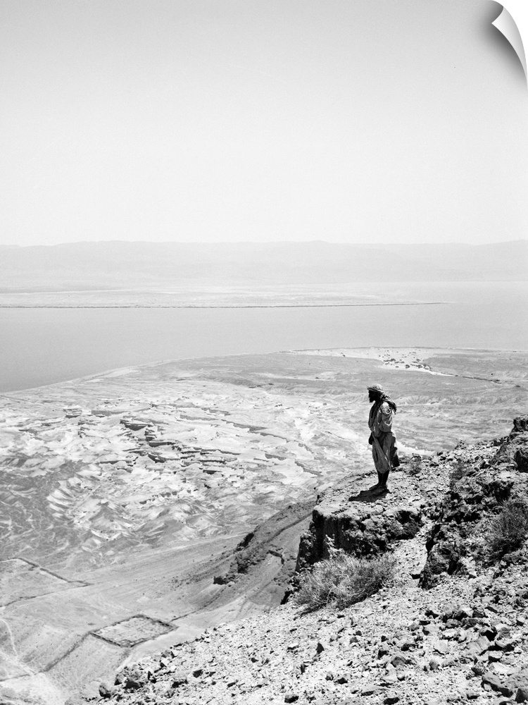 Holy Land, Dead Sea, C1910. View Of Ancient Roman Camps And the Dead Sea From Masada. Photograph, C1910.