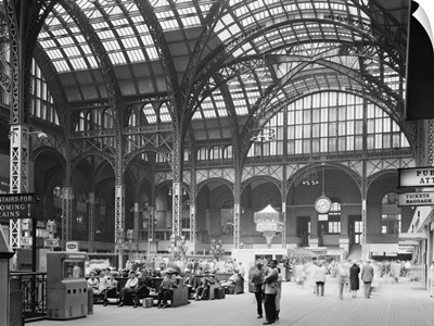 Interior view of Penn Station in New York City, 1962
