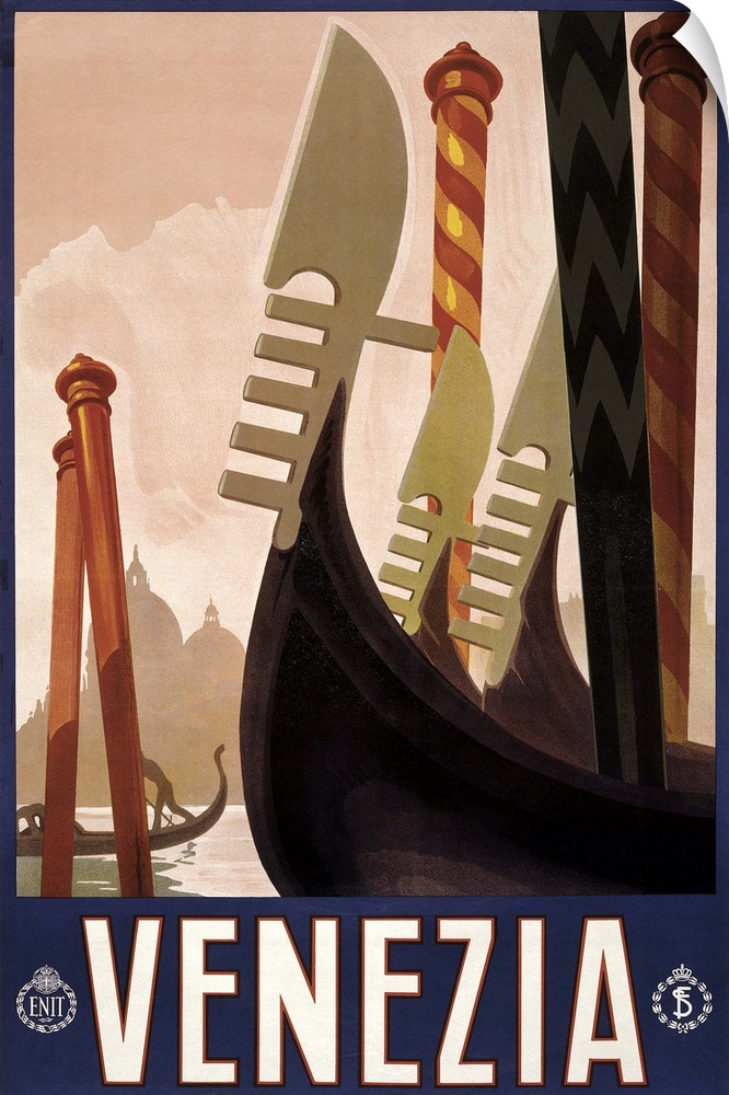 Poster promoting travel to Venice, Italy, from the 1920s.