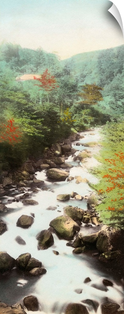 Japan, Stream, C1900. A Stream In Japan. Hand-Colored Photograph, C1900.