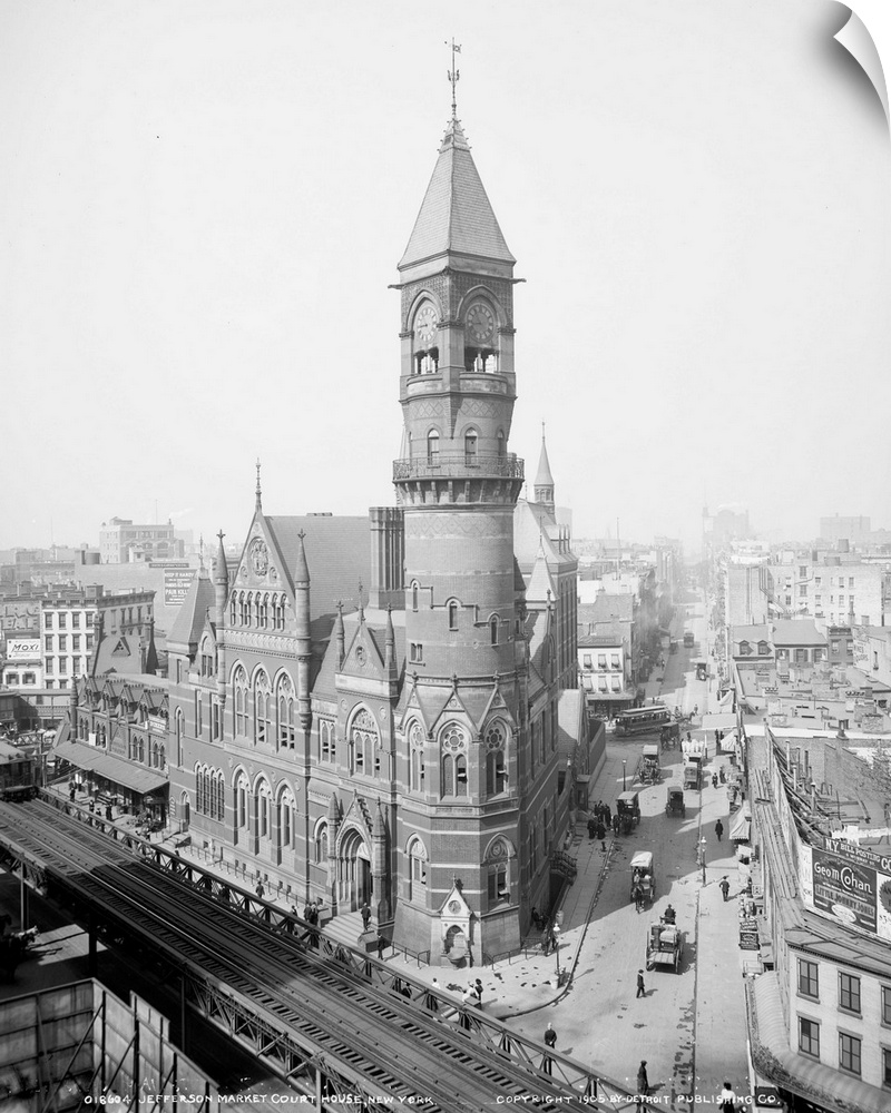 Jefferson Market Courthouse at 425 Sixth Avenue in New York City. Now a branch of the New York Public Library. Photograph,...