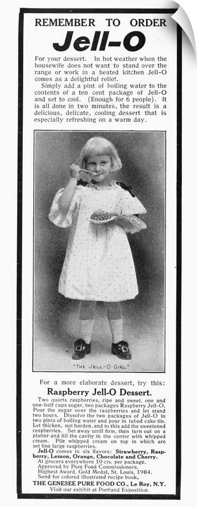 Jell-O Advertisement, 1905. American Magazine Advertisement, 1905.