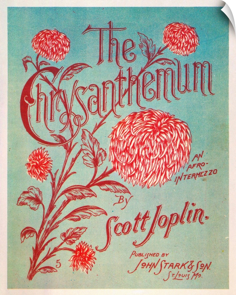 Lithograph sheet music cover of Scott Joplin's The Chrysanthemum (An Afro-Intermezzo), 1904.